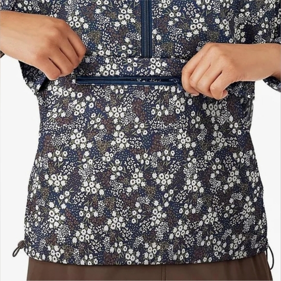 Member's Mark XS  Zipper Kangaroo Pocket Long Sleeve Travel Pullover Floral NWT - Picture 3 of 14